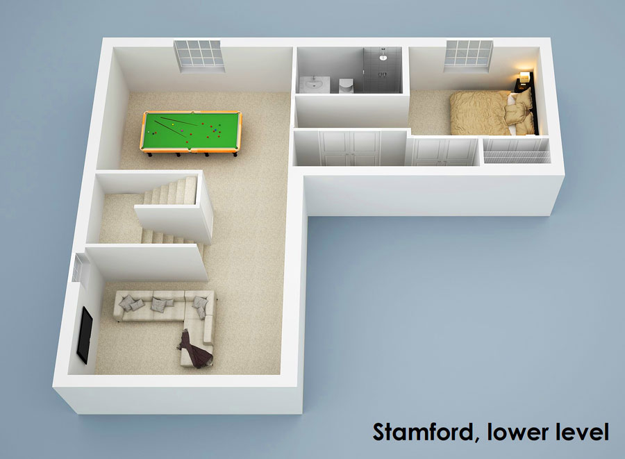 Chapel Bridge at Hamilton | The Stamford Model - Floor Plan, Basement