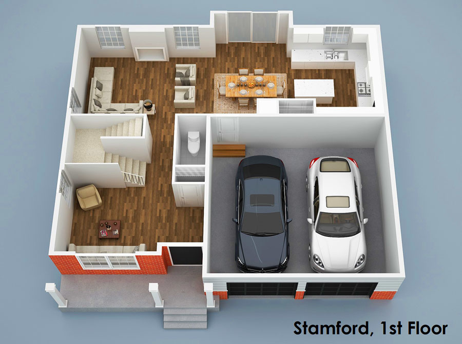 Chapel Bridge at Hamilton | The Stamford Model - Floor Plan, First Floor