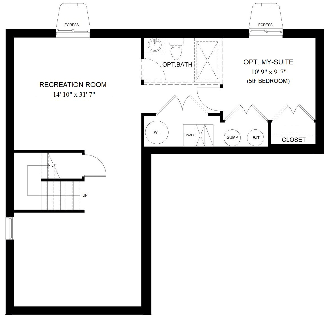 Chapel Bridge at Hamilton | The Stamford Model - Floor Plan, Basement
