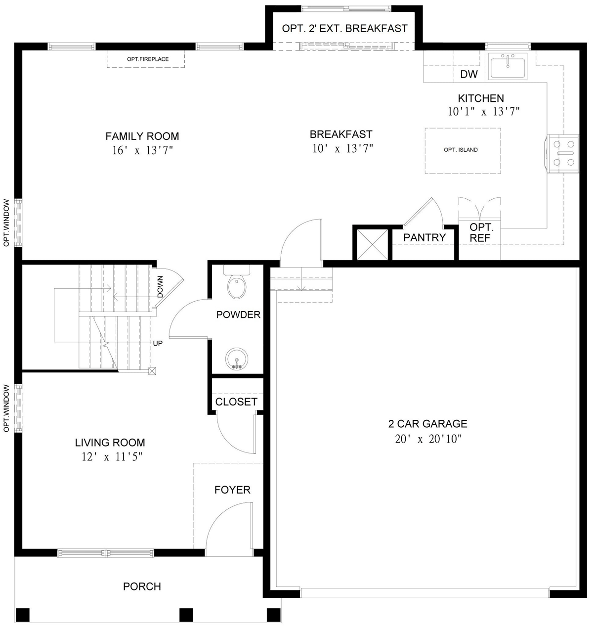 Chapel Bridge at Hamilton | The Stamford Model - Floor Plan, First Floor