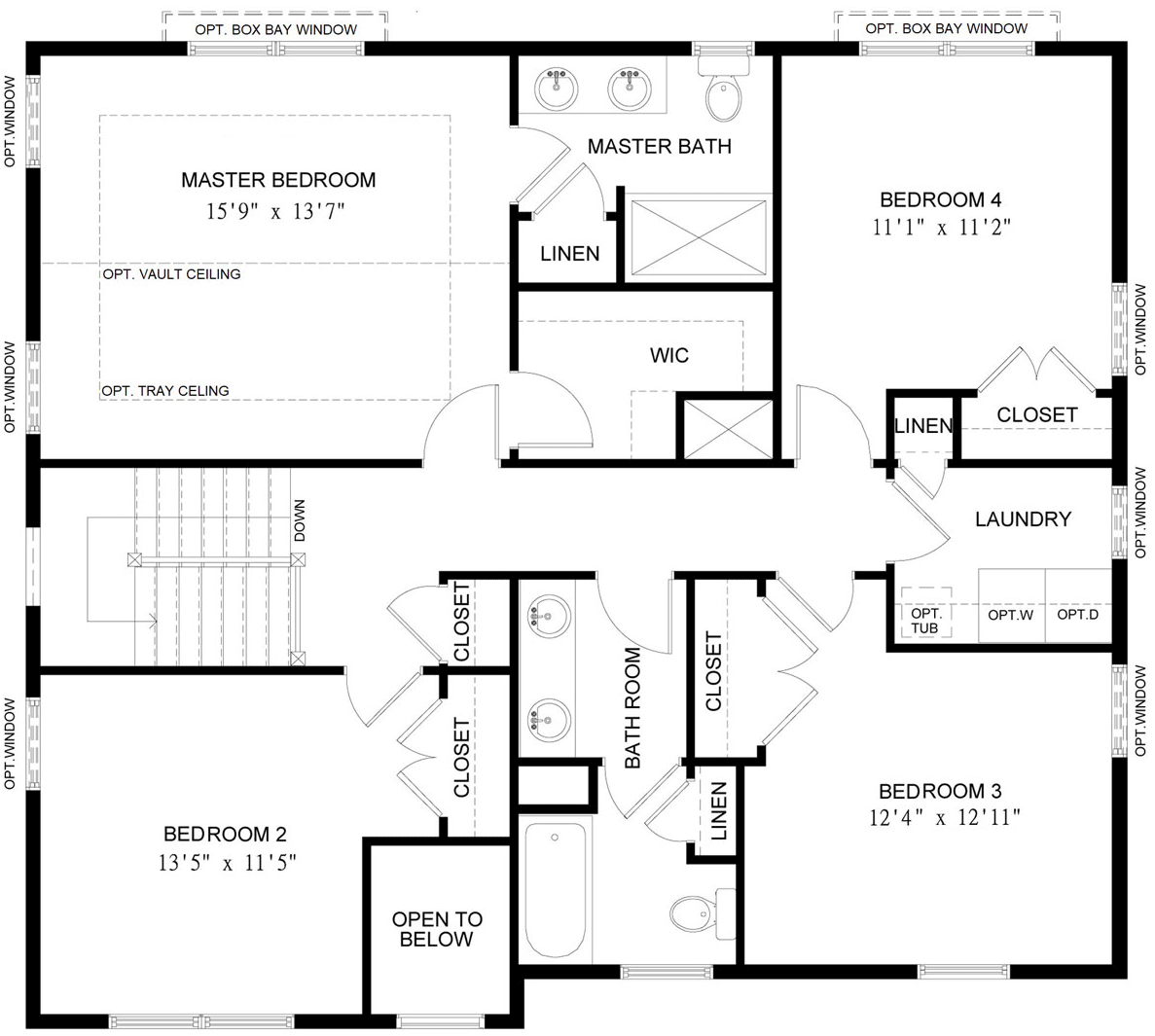 Chapel Bridge at Hamilton | The Stamford Model - Floor Plan, Second Floor