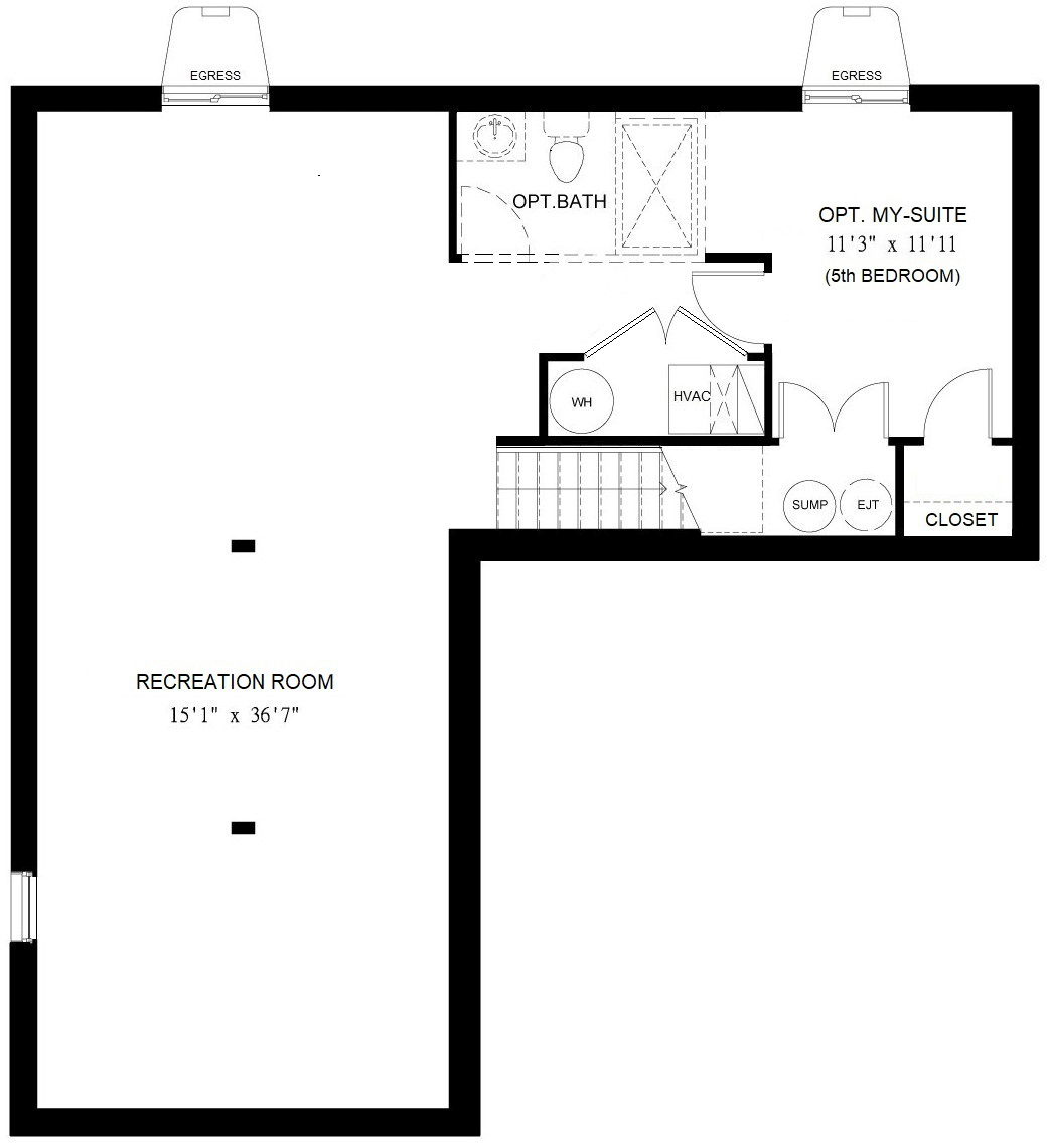Chapel Bridge at Hamilton | The Tarrington Model - Floor Plan, Basement