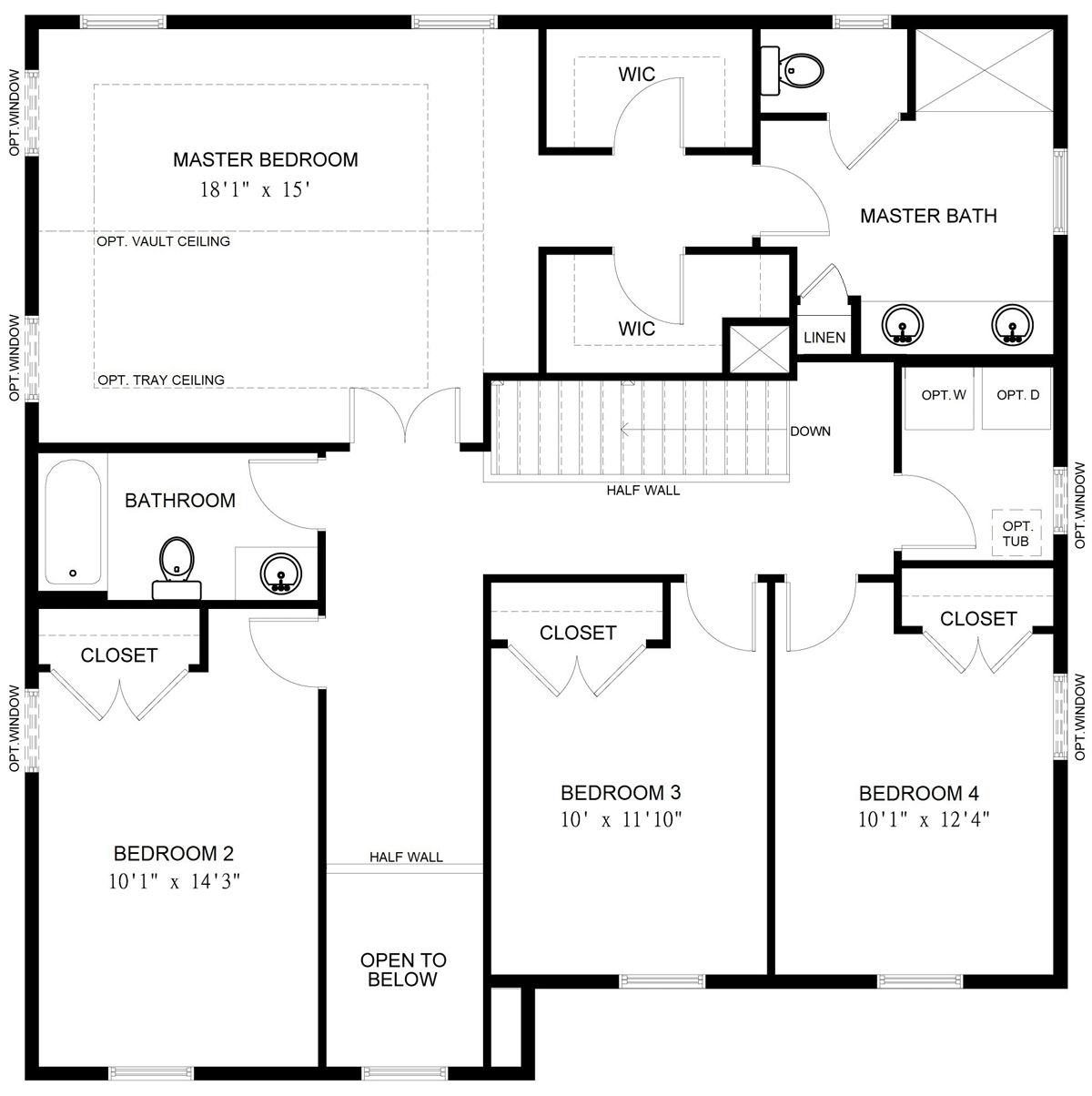Chapel Bridge at Hamilton | The Tarrington Model - Floor Plan, Second Floor