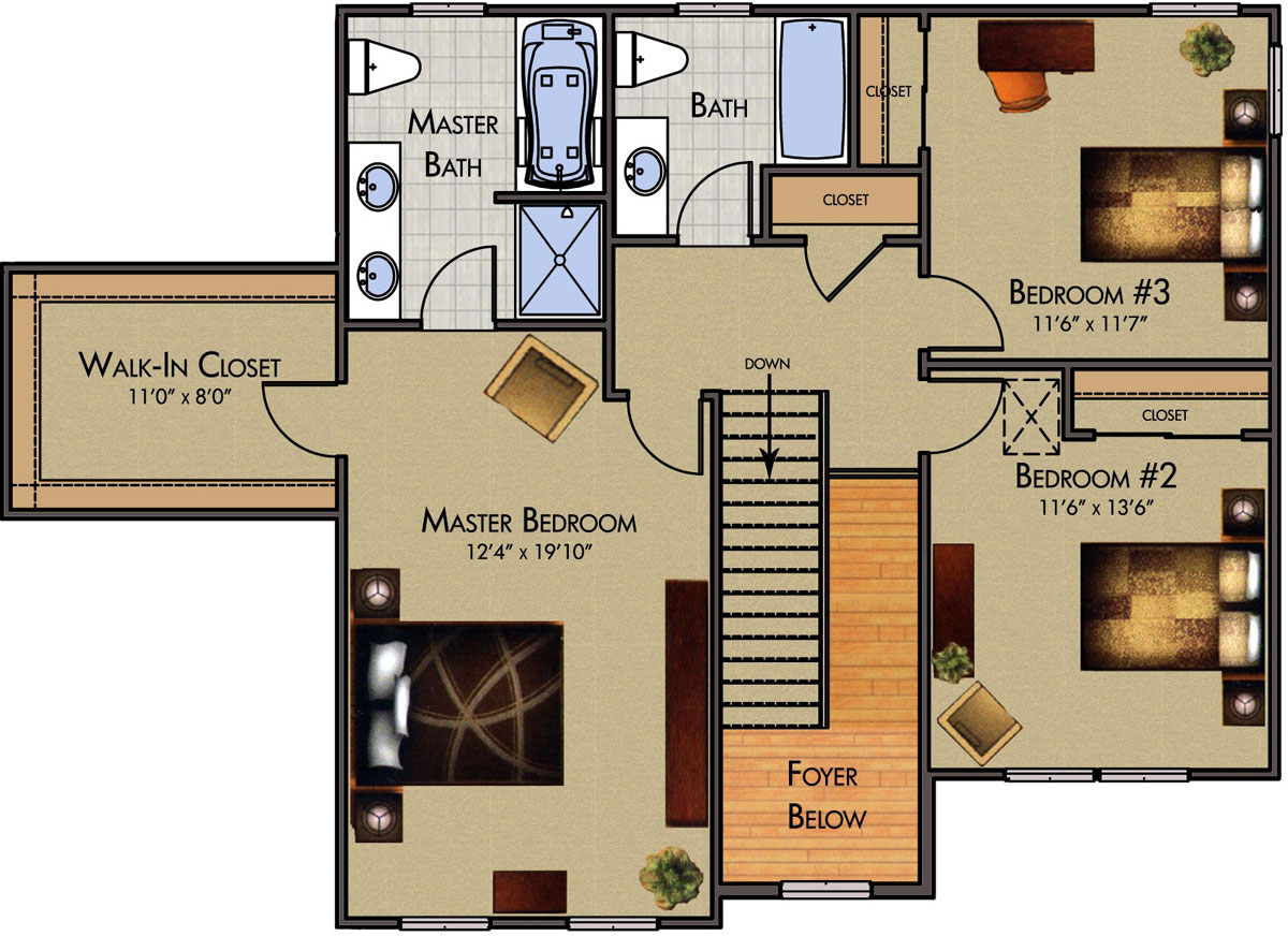 Coddington Hill | Ashford Model - Floor Plan, Second Floor