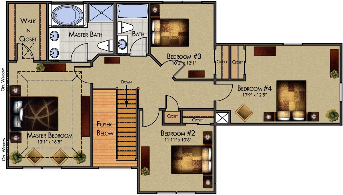 Coddington Hill | Bradford Model - Floor Plan, Second Floor
