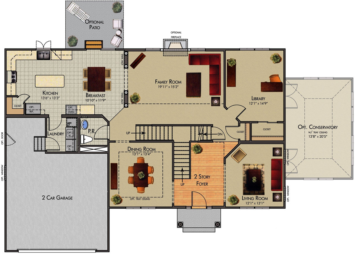 Coddington Hill | Ellington Model - Floor Plan, First Floor