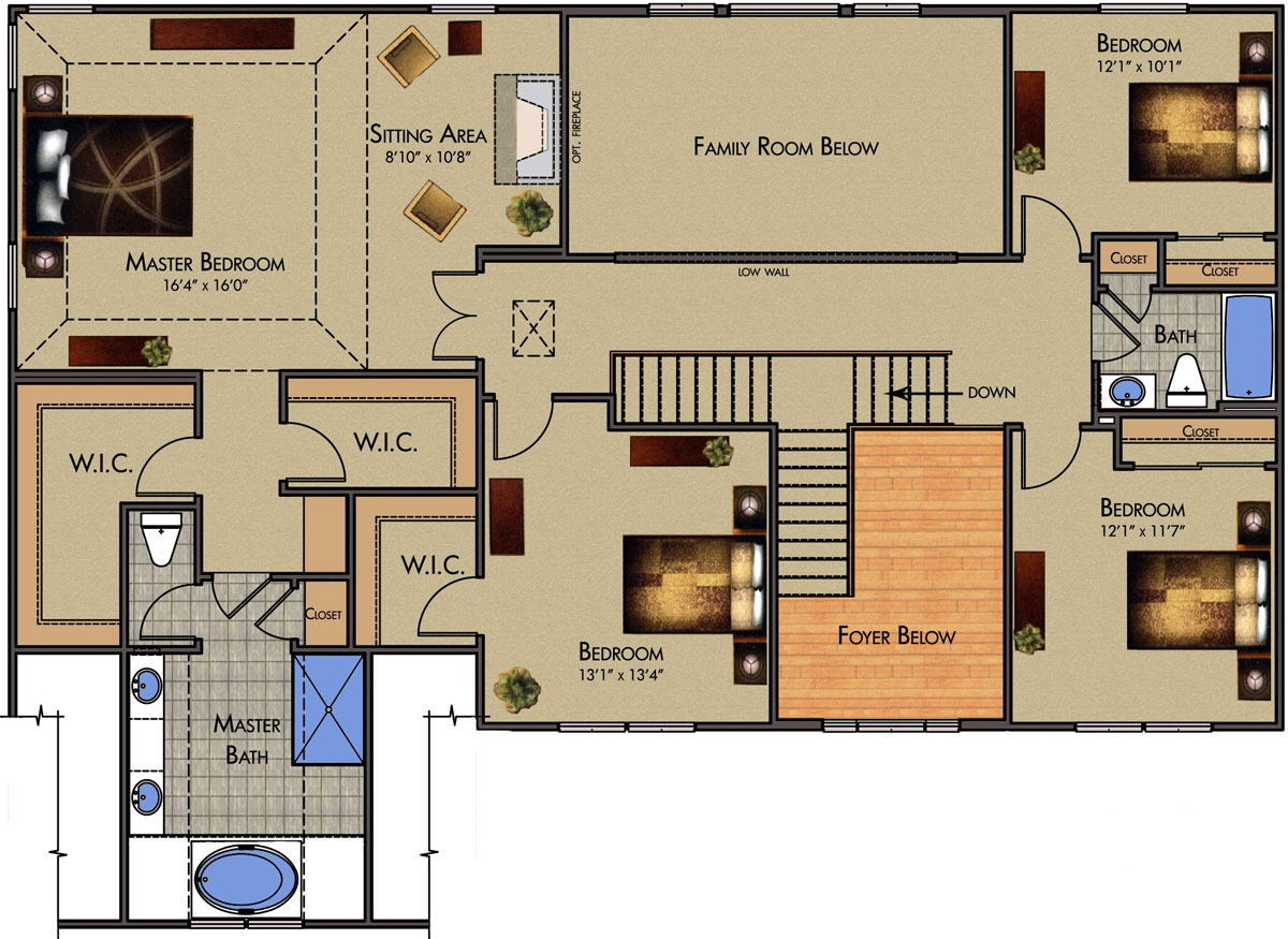 Coddington Hill | Ellington Model - Floor Plan, Second Floor