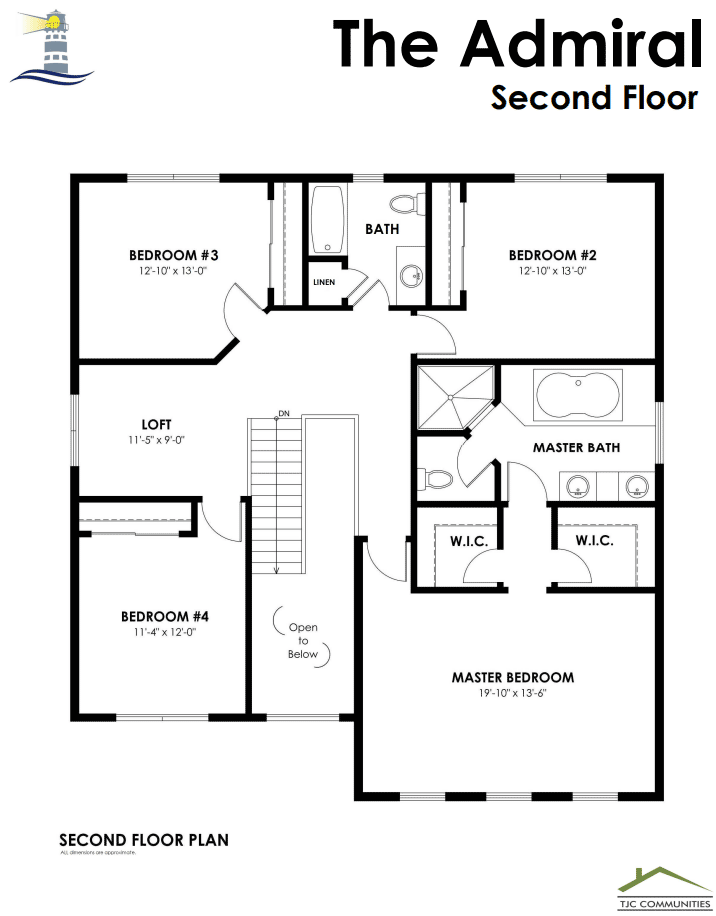 Gordon Street | The Admiral Model - Floor Plan, Second Floor
