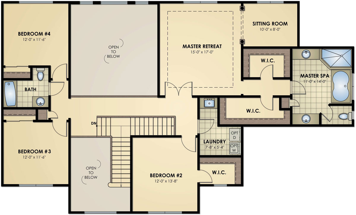Hidden Brook | Kingsley Model - Floor Plan, Second Floor