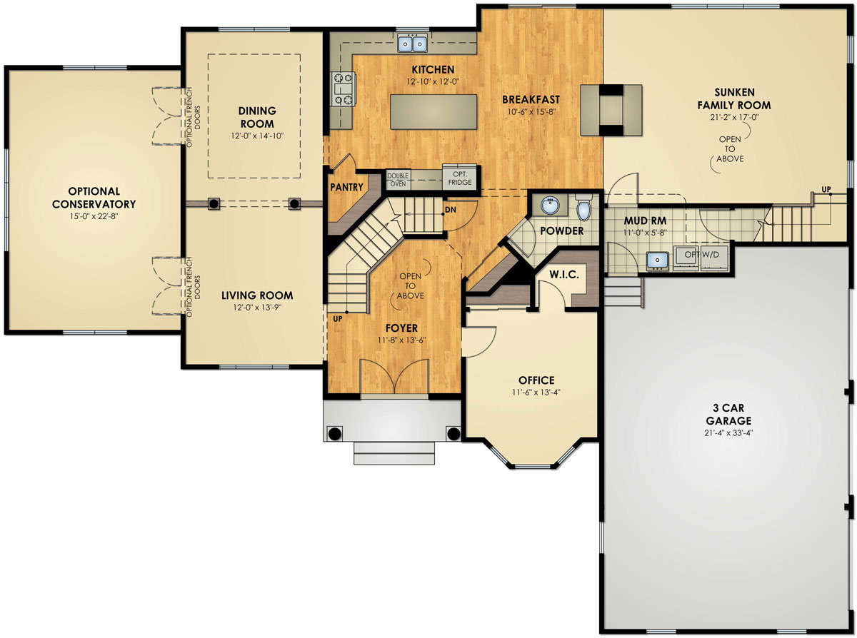 Hidden Brook | Langford Model - Floor Plan, First Floor