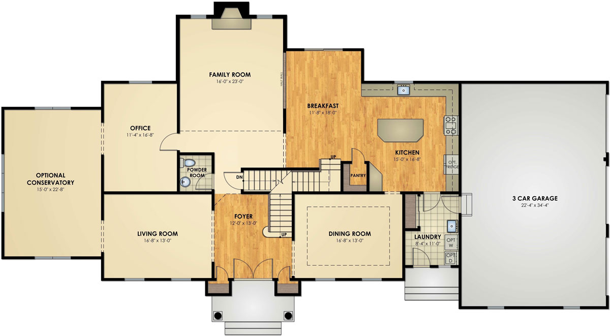 Hidden Brook | Marlton Model - Floor Plan, First Floor
