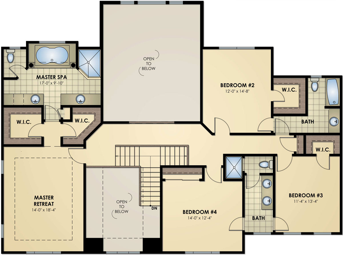 Hidden Brook | Newport Model - Floor Plan, Second Floor