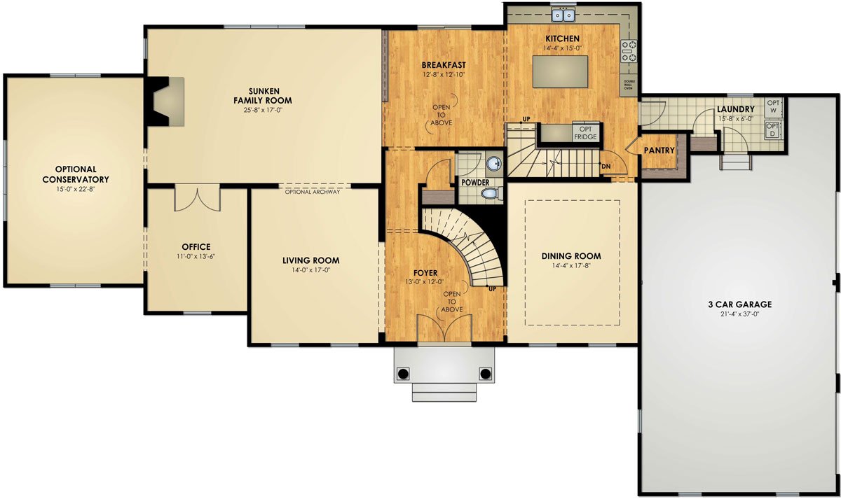 Hidden Brook | Oakdale Model - Floor Plan, First Floor