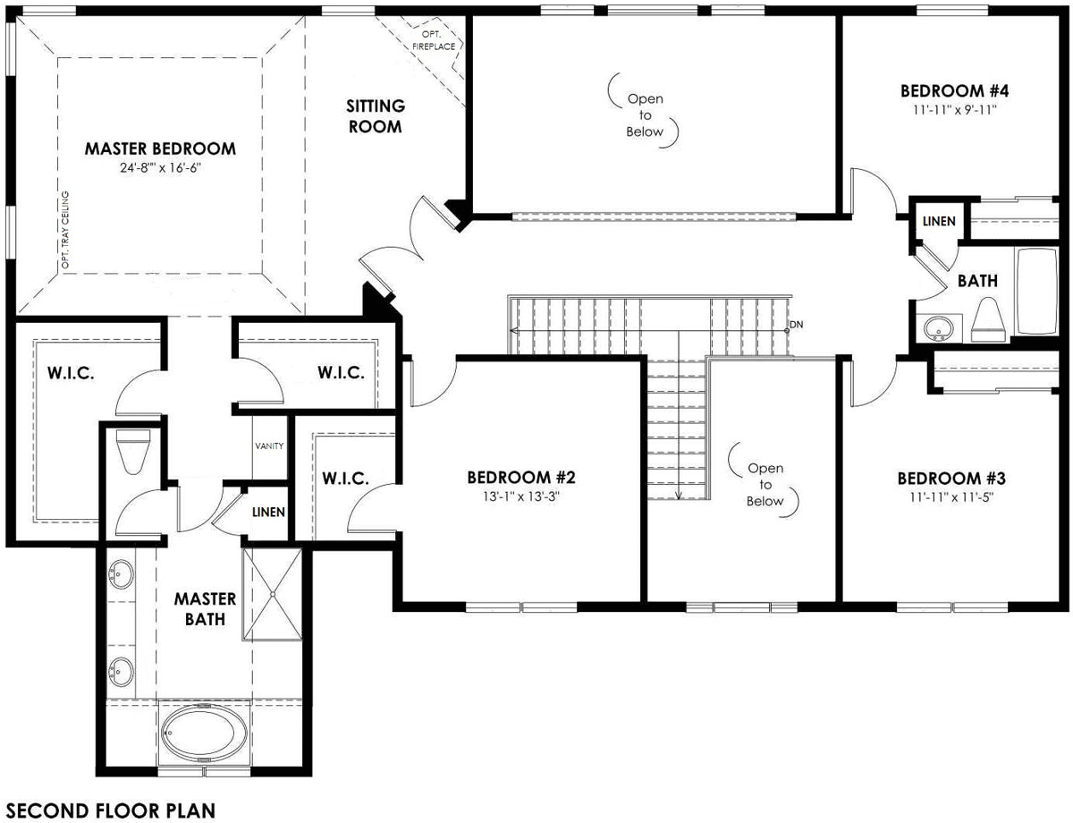 Stonegate | Ellington Model - Floor Plan, Second Floor